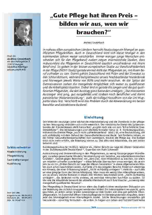 [doc_201220] „Gute Pflege hat ihren Preis – bilden wir aus, wen wir brauchen?“