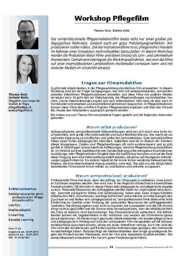 [doc_201124] Workshop Pflegefilm