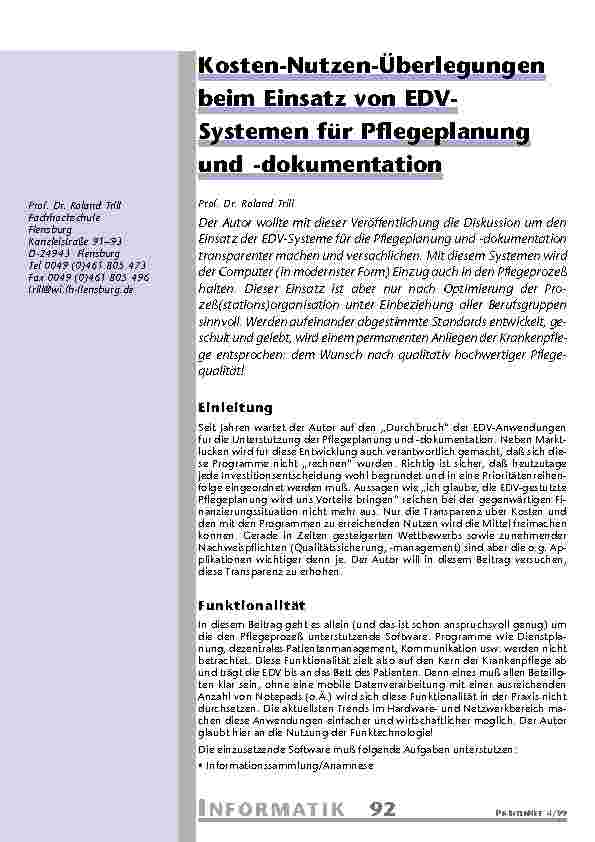 [doc_201073] Kosten-Nutzen-Überlegungen beim Einsatz von EDV-Systemen für Pflegeplanung und -dokumentation