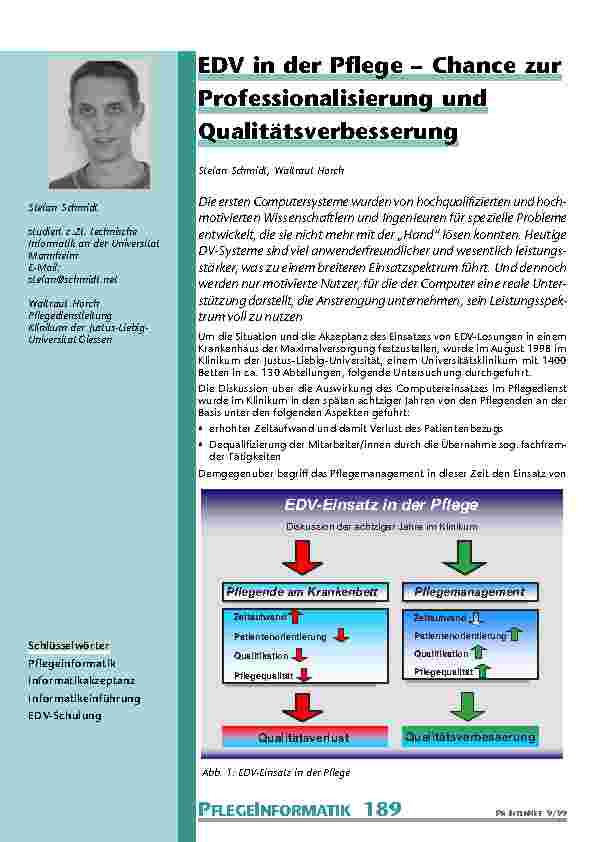 [doc_201040] EDV in der Pflege - Chance zur Professionalisierung und Qualitätsverbesserung