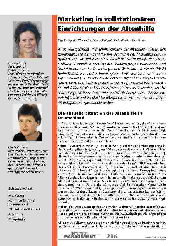 [doc_201039] Marketing in vollstationären Einrichtungen der Altenhilfe