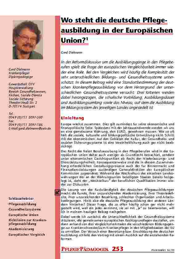 [doc_201036] Wo steht die deutsche Pflegeausbildung in der Europäischen Union?