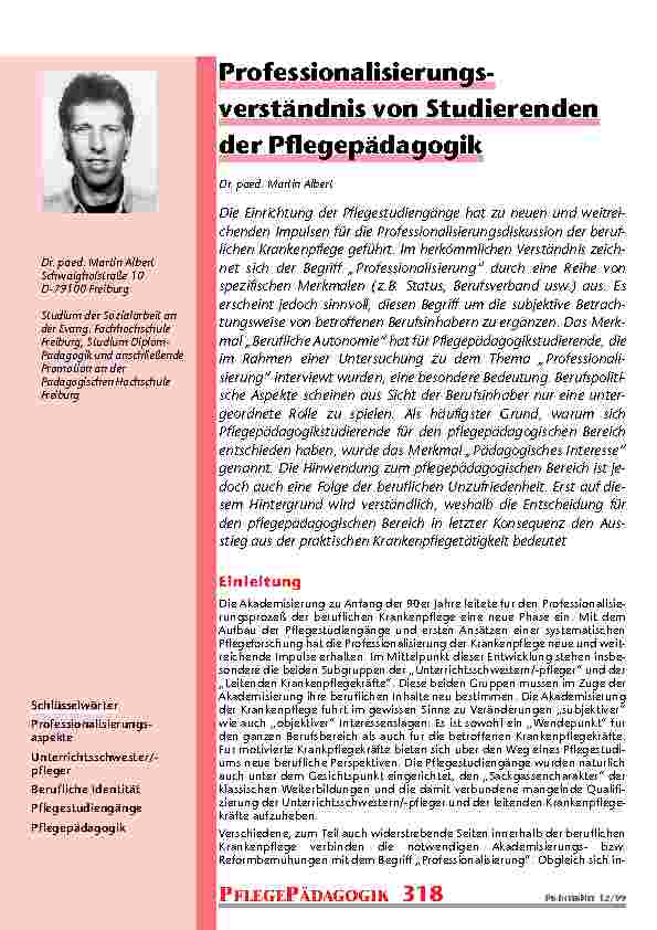 [doc_201022] Professionalisierungs-verständnis von Studierenden der Pflegepädagogik