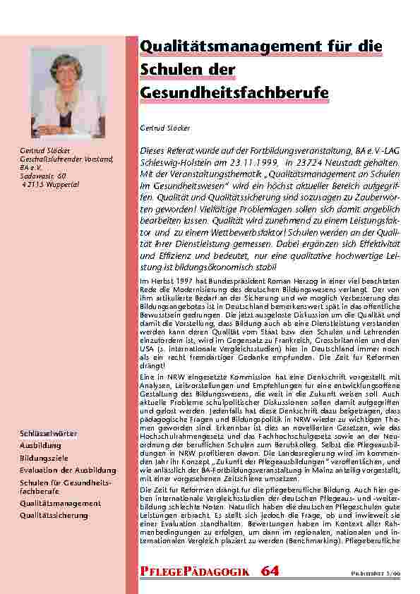 [doc_201000] Qualitätsmanagement für die Schulen der Gesundheitsfachberufe