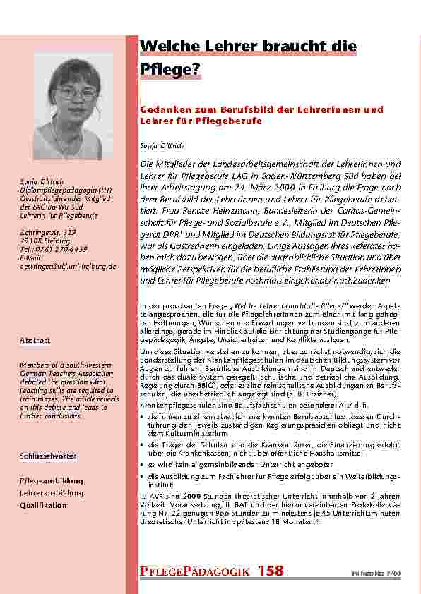 [doc_200973] Welche Lehrer braucht die Pflege?