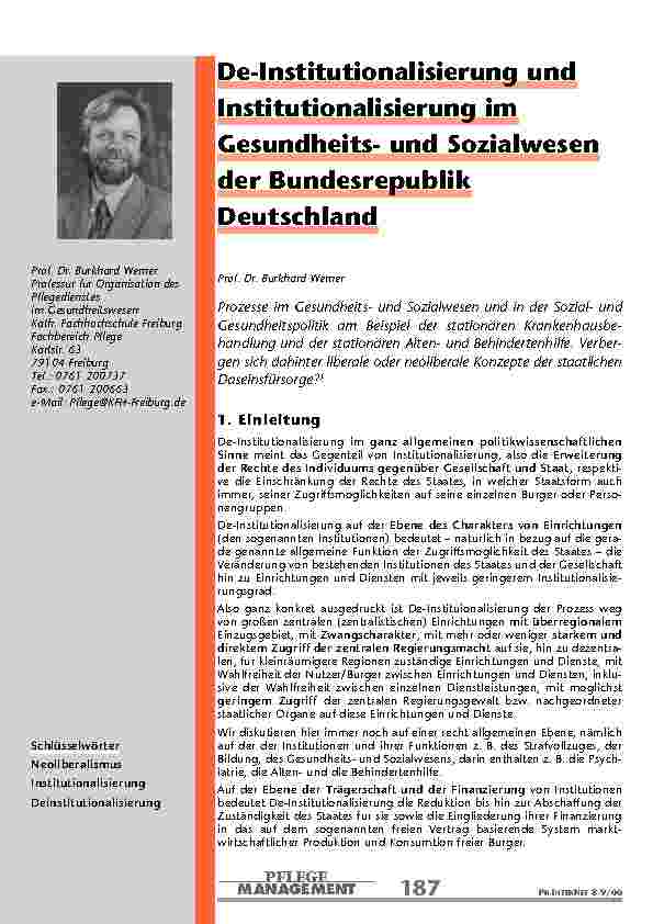 [doc_200964] De-Institutionalisierung und Institutionalisierung im Gesundheitsund Sozialwesen der Bundesrepublik Deutschland