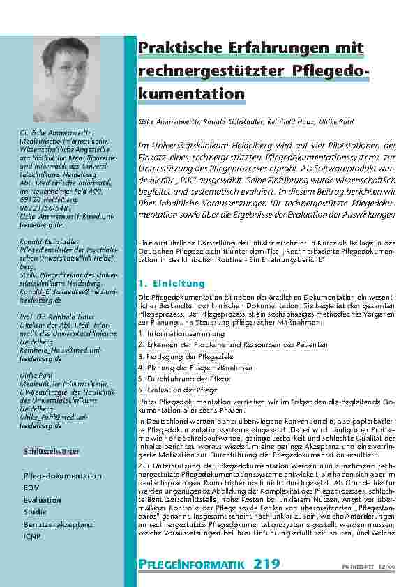 [doc_200945] Praktische Erfahrungen mit rechnergestützter Pflegedo-kumentation
