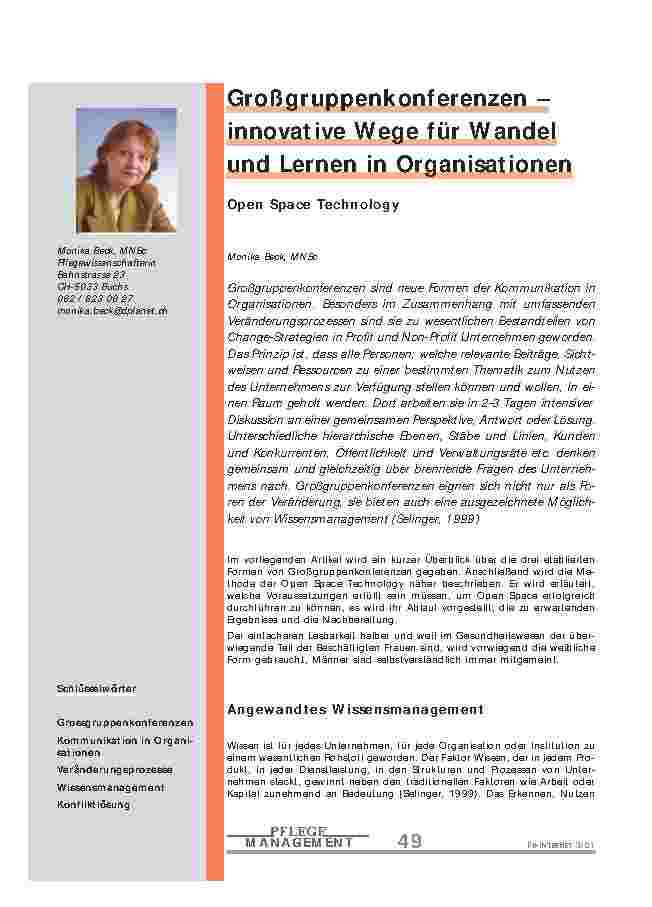 [doc_200931] Großgruppenkonferenzen – innovative Wege für Wandel und Lernen in Organisationen
