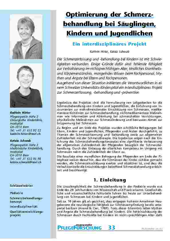 [doc_200823] Optimierung der Schmerzbehandlung bei Säuglingen, Kindern und Jugendlichen