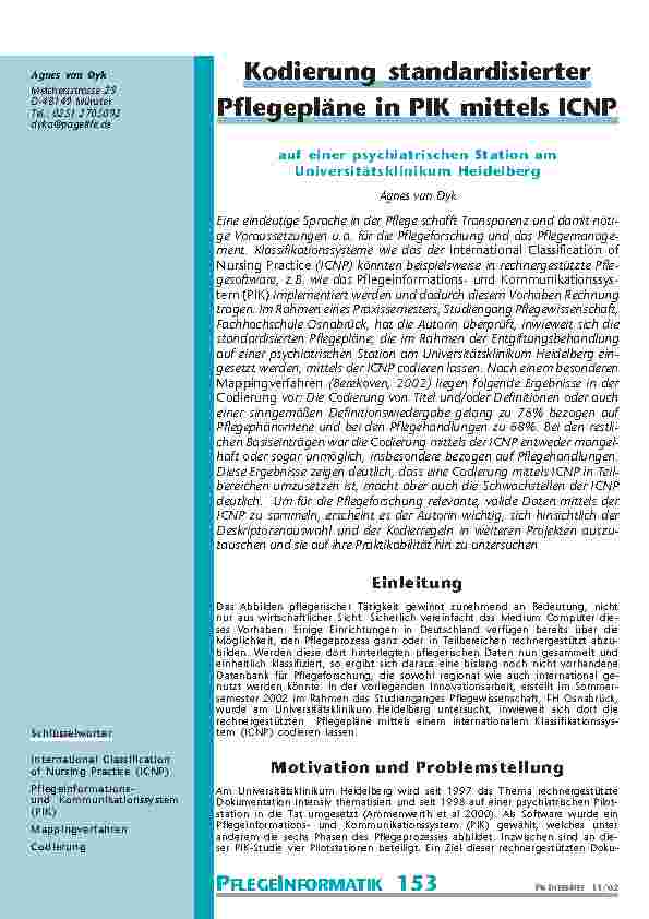 [doc_200783] Kodierung standardisierter Pflegepläne in PIK mittels ICNP