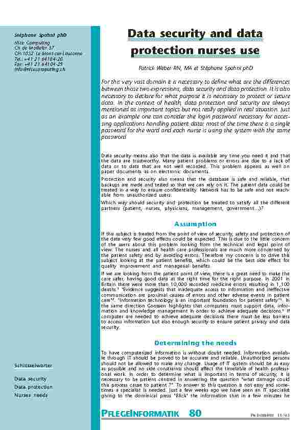 [doc_200702] Datensicherheit und Datenschutz in der Pflege