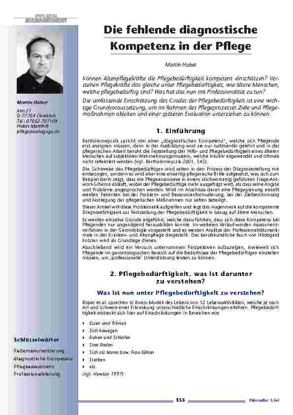 [doc_200675] Die fehlende diagnostischeKompetenz in der Pflege