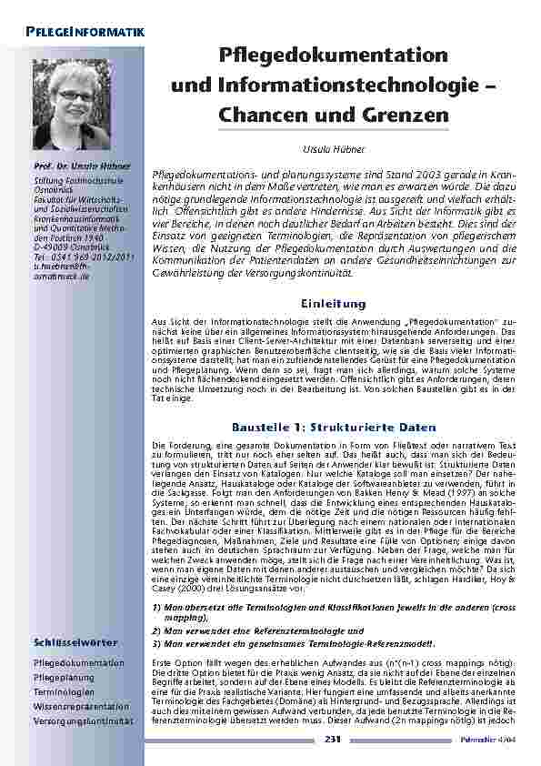 [doc_200659] Pflegedokumentationund Informationstechnologie – Chancen und Grenzen