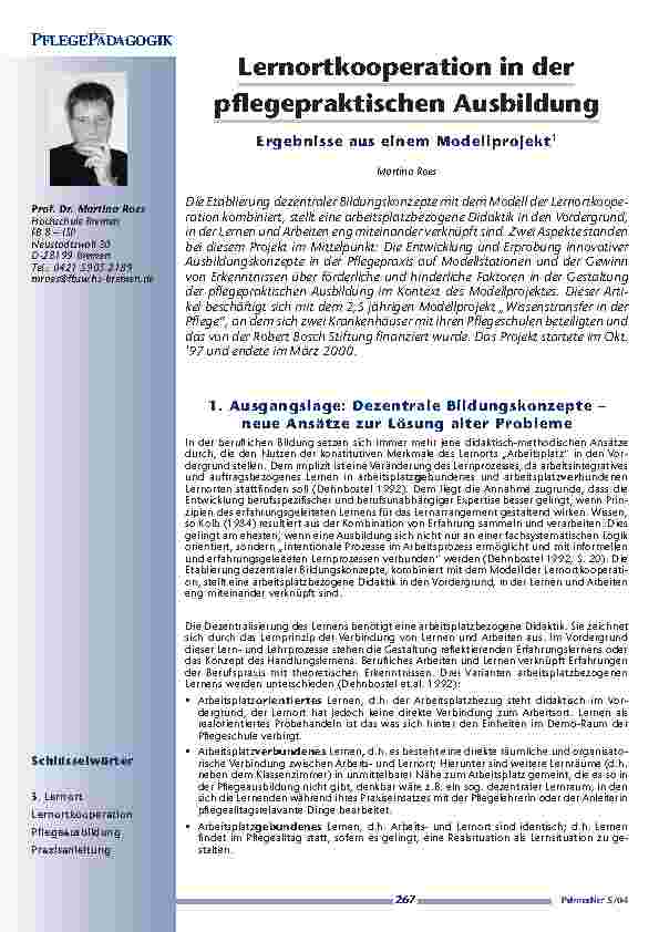 [doc_200654] Lernortkooperation in derpflegepraktischen Ausbildung