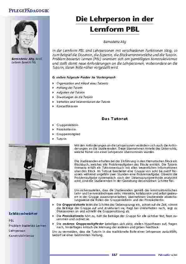 [doc_200651] Die Lehrperson in derLernform PBL