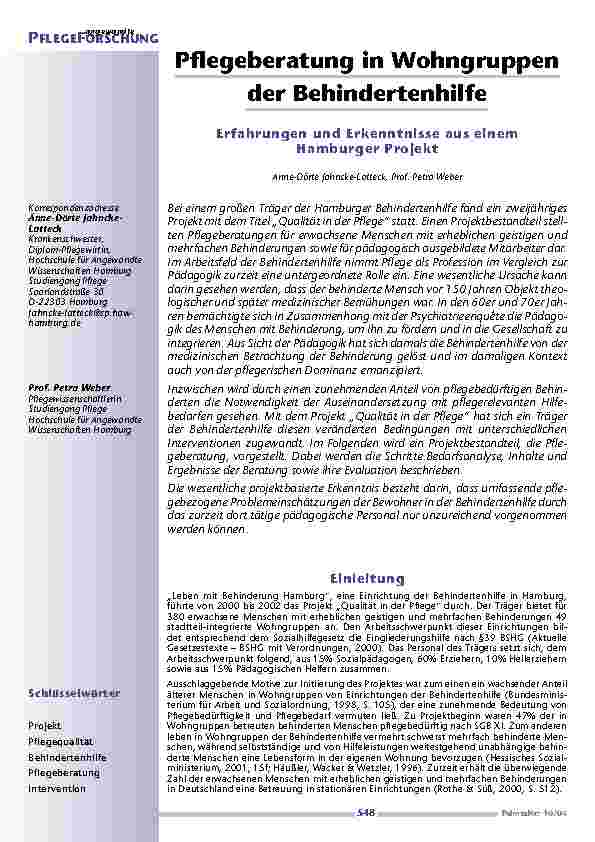 [doc_200623] Pflegeberatung in Wohngruppender Behindertenhilfe