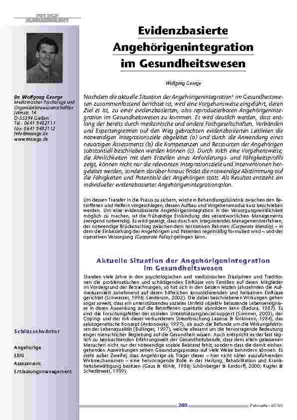 [doc_200566] Evidenzbasierte Angehörigenintegration im Gesundheitswesen