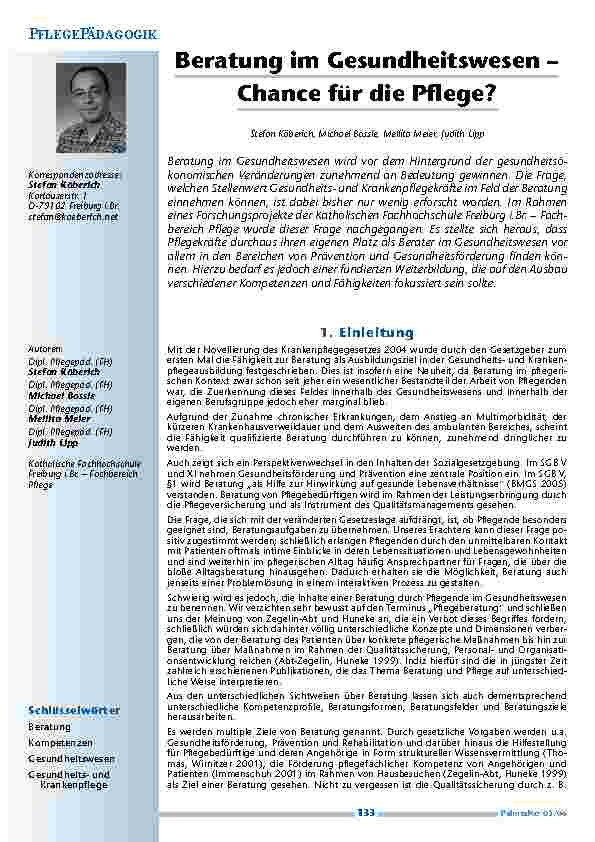 [doc_200492] Beratung im Gesundheitswesen – Chance für die Pflege?