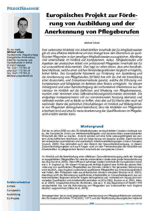 [doc_200474] Europäisches Projekt zur Förderung von Ausbildung und der Anerkennung von Pflegeberufen
