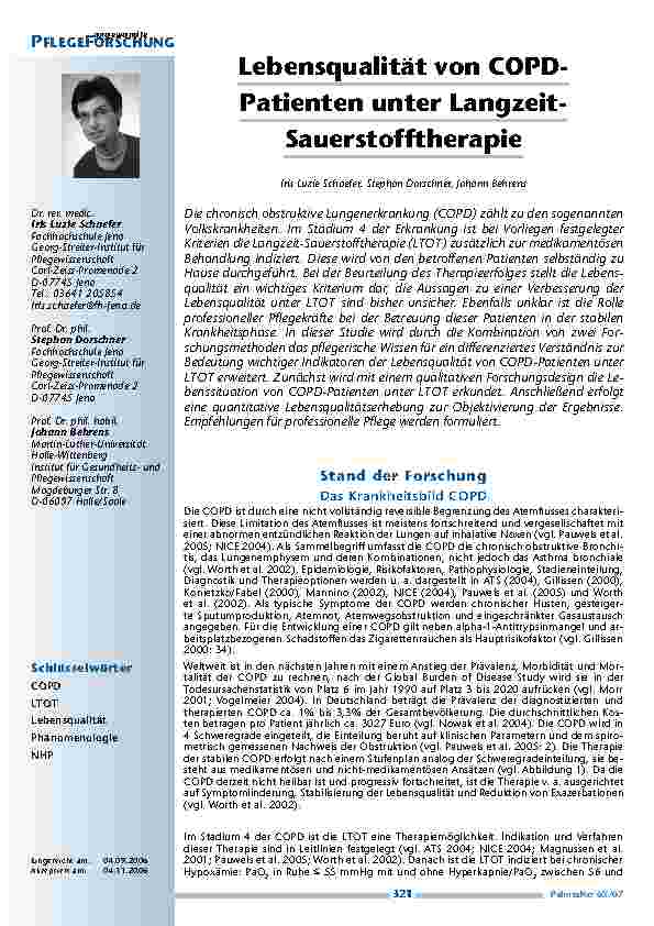 [doc_200391] Lebensqualität von COPDPatientenunter Langzeit-Sauerstofftherapie