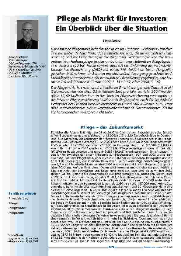 [doc_200241] Pflege als Markt für Investoren – Ein Überblick über die Situation
