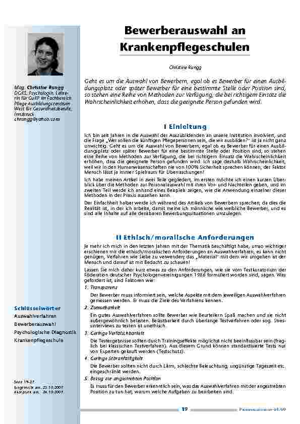 [doc_200182] Bewerberauswahl an Krankenpflegeschulen