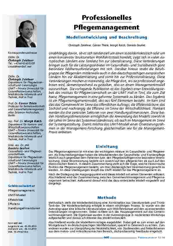 [doc_200021] Professionelles Pflegemanagement – Modellentwicklung und Beschreibung