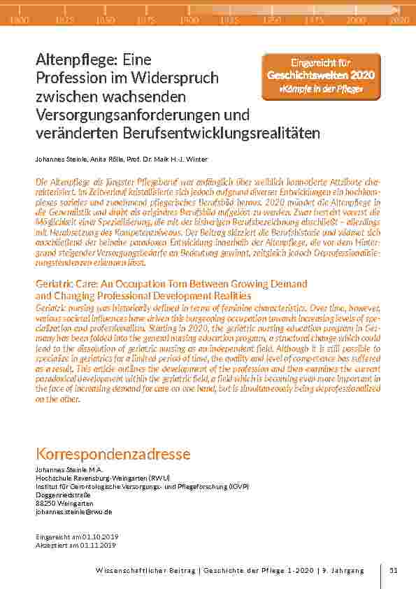 [doc_203158] Altenpflege: Eine Profession im Widerspruch zwischen wachsenden Versorgungsanforderungen und veränderten Berufsentwicklungsrealitäten