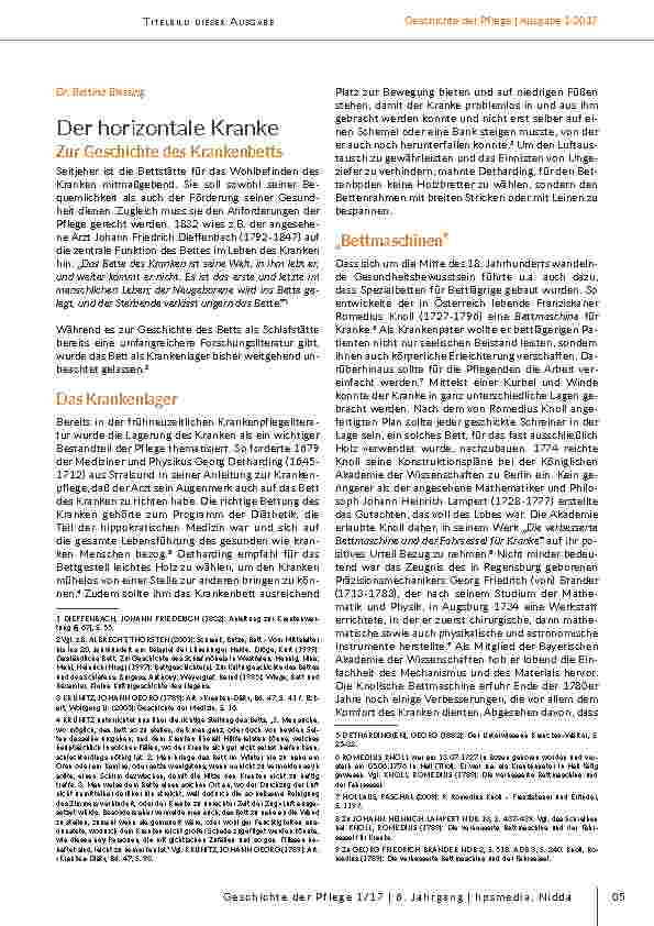 [doc_203103] Der horizontale Kranke: Zur Geschichte des Krankenbetts