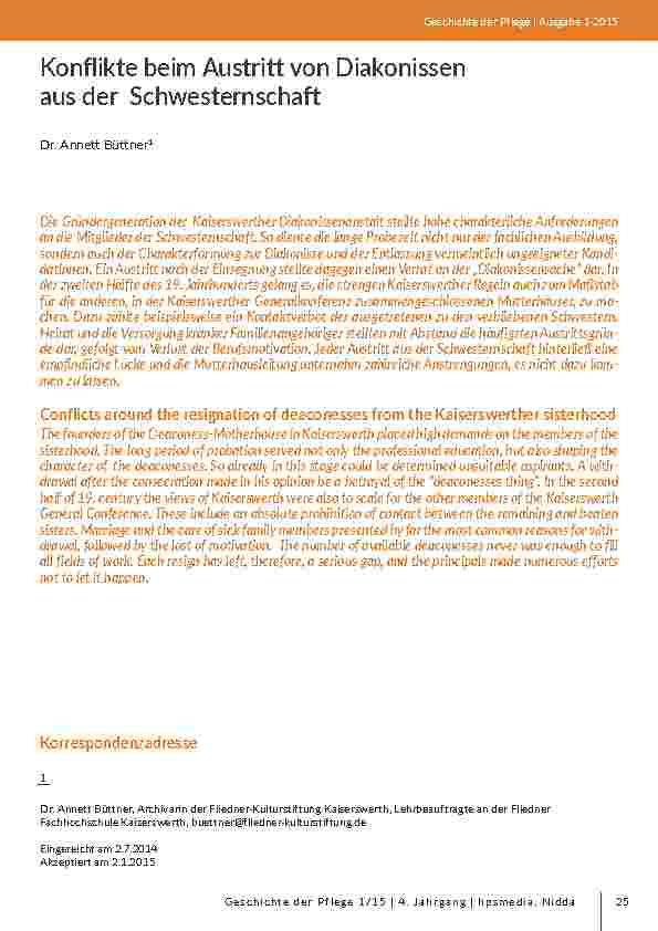 [doc_203069] Konflikte beim Austritt von Diakonissen aus der Schwesternschaft