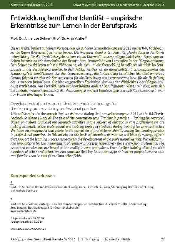 [doc_201937] Entwicklung beruflicher Identität – empirische Erkenntnisse zum Lernen in der Berufspraxis