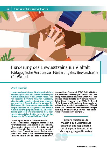 [doc_325179] Förderung des Bewusstseins für Vielfalt. Pädagogische Ansätze zur Förderung des Bewusstseins für Vielfalt