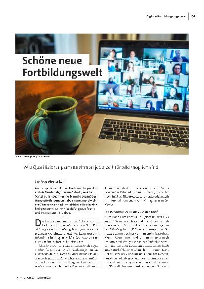 [doc_315562] Schöne neue Fortbildungswelt: Wie Qualifizierungsmaßnahmen jederzeit für alle möglich sind.