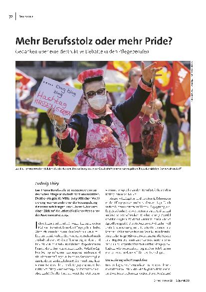 [doc_315553] Mehr Berufsstolz oder mehr Pride? Gedanken über eine destruktive Debatte in den Pflegeberufen
