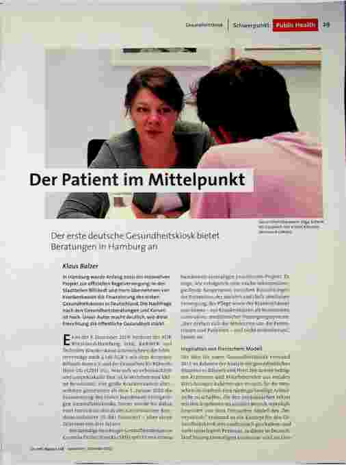 [doc_206292] Der erste deutsche Gesundheitskiosk bietet Beratungen in Hamburg an.