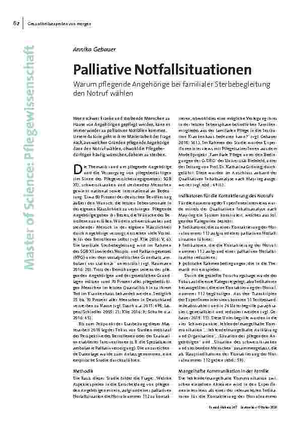 [doc_205014] Palliative Notfallsituationen: Warum pflegende Angehörige bei familiärer Sterbebegleitung den Notruf wählen