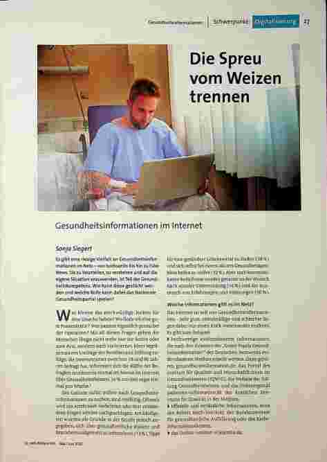 [doc_196399] Die Spreu vom Weizen trennen: Gesundheitsinformationen im Internet