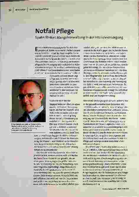 [doc_194905] Notfallpflege Spahn fördert Mangelverwaltung in der Intensivversorgung.