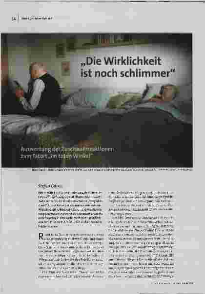 [doc_193649] „Die Wirklichkeit ist noch schlimmer" – Auswertung der Zuschauerreaktionen zum Tatort "Im toten Winkel"