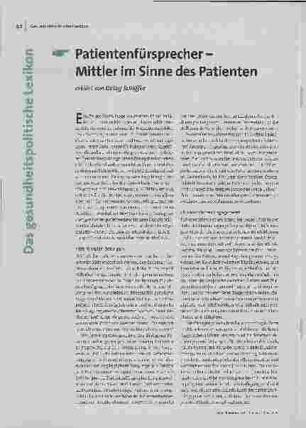 [doc_193644] Patientenfürsprecher - Mittler im Sinne des Patienten