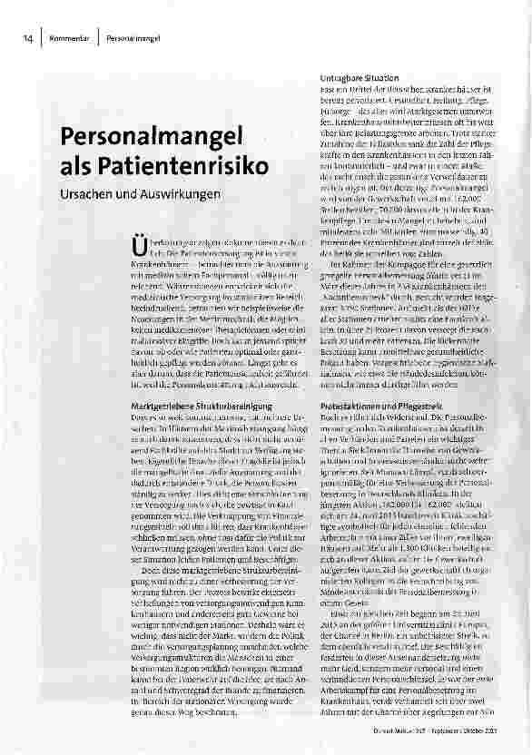 [doc_161411] Personalmangel als Patientenrisiko