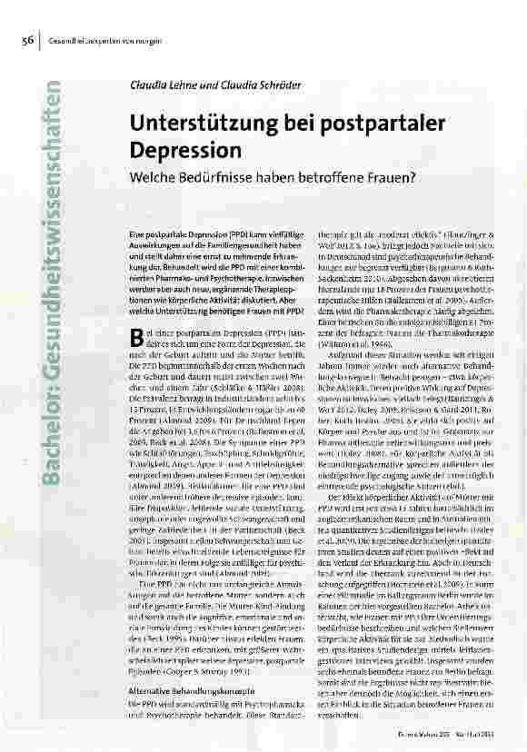 [doc_158805] Unterstützung bei postpartaler Depression