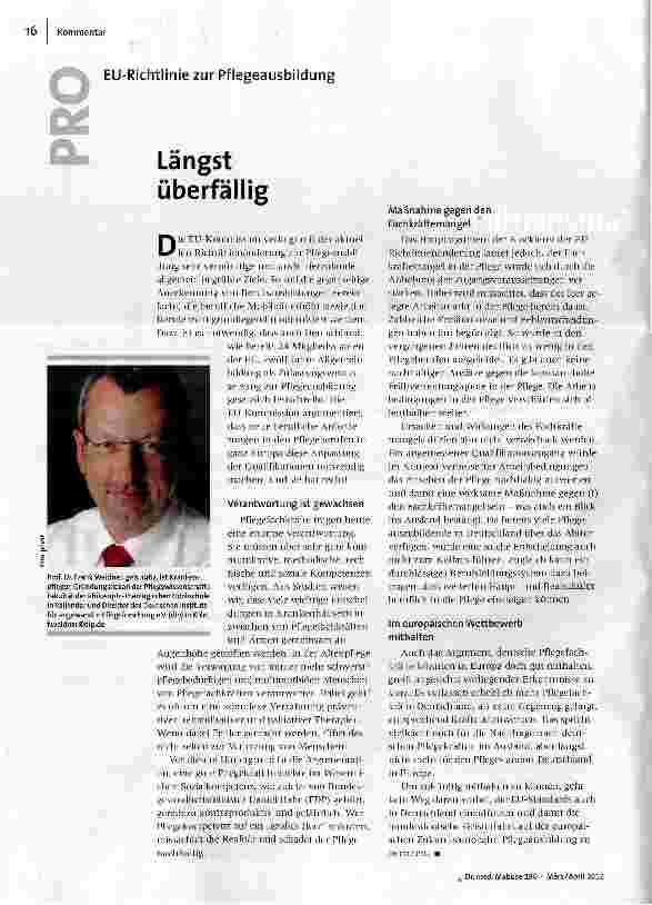 [doc_132181] EU-Richtlinien zur Pflegeausbildung