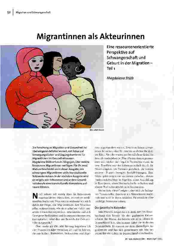 [doc_123562] Migrantinnen als AkteurinnenEine ressourcenorientierte Perspektive auf Schwangerschaft und Geburt in der Migration -Teih