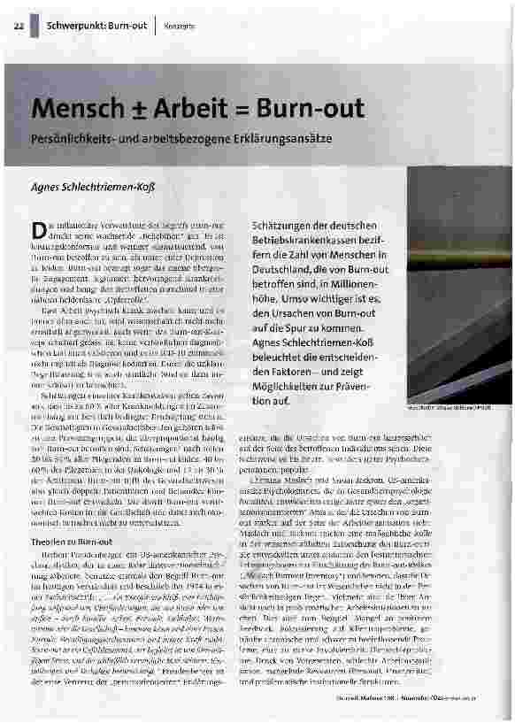 [doc_121158] Mensch ± Arbeit = Burn-out
