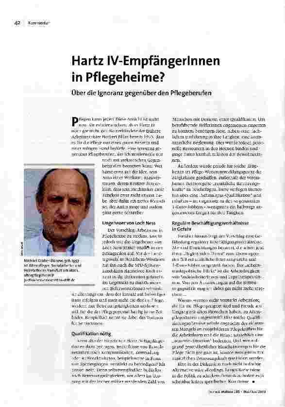 [doc_117455] Hartz IV-Empfängerlnnen in Pflegeheime?