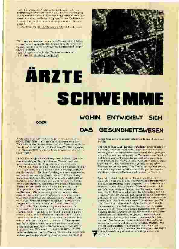 [doc_110455] Ärzteschwemme oder wohin entwickelt sich das Gesundheitswesen