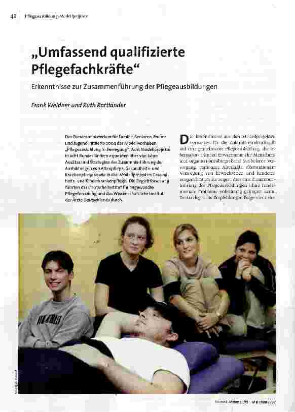 [doc_110434] „Umfassend qualifizierte PflegefachkräfteErkenntnisse zur Zusammenführung der Pflegeausbildungen