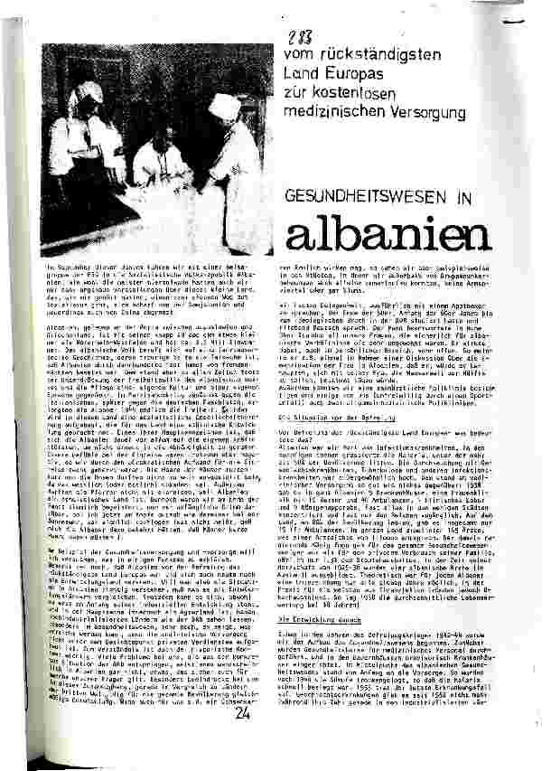 [doc_110133] Gesundheitswesen in Albanienvom rückständigsten Land Europas zur kostenlosen medizinischen Versorgung