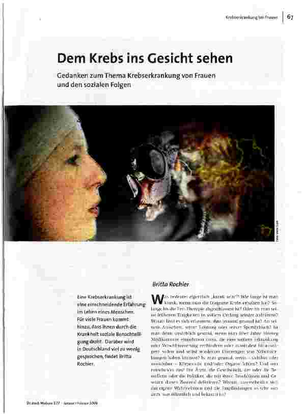 [doc_107410] Dem Krebs ins Gesicht sehen